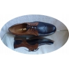 -40% skórzane BUTY męskie granat brąz 45