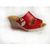 SKÓRZANE klapki tęgośc G CZERWONE SZEROKIE 40