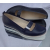 HIT SKÓRZANE buty damskie baletki granat 40