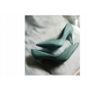 -50% szpilki miętowe obcas 11 cm lakier 37