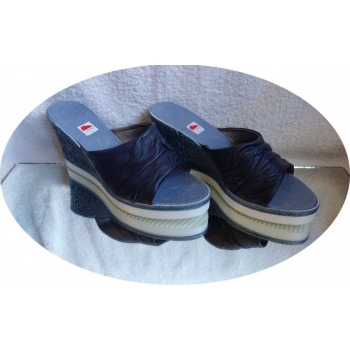 SKORZANE KLAPKI SZEROKIE teg H granat 36