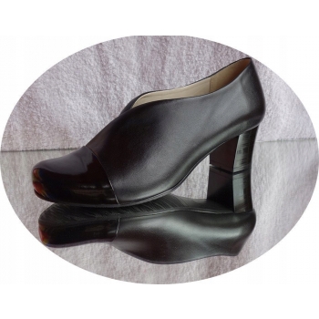 Skorzany BOTEK czarny granat OBCAS elegancja 39