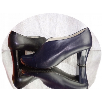 Skorzany BOTEK czarny granat OBCAS elegancja 39