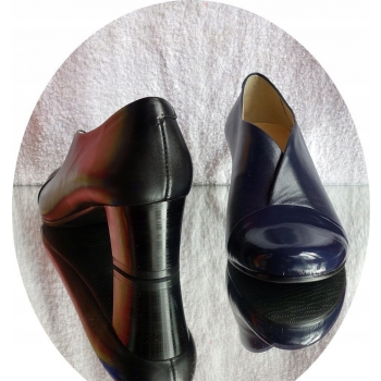 Skorzany BOTEK czarny granat OBCAS elegancja 39