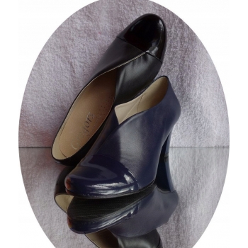 Skorzany BOTEK czarny granat OBCAS elegancja 39