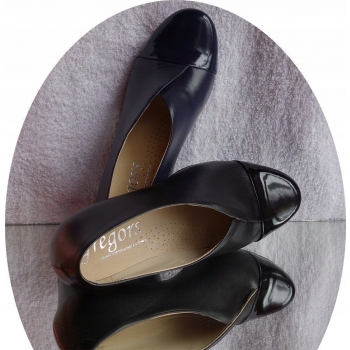 Skorzany BOTEK czarny granat OBCAS elegancja 39