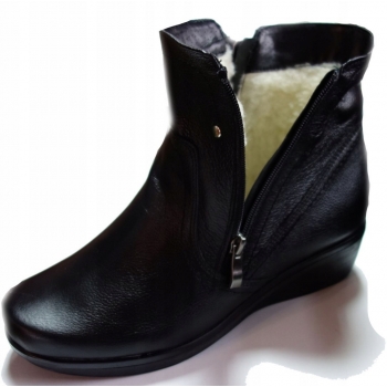 SKÓRZANE botki szeroka stopa podbicie kostka H 42