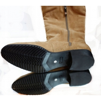-40% skórzane KOZAKI szeroka cholewka aż 44 cm 42