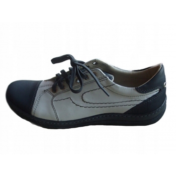 HIT SKÓRZANE buty damskie biało-popiel 41