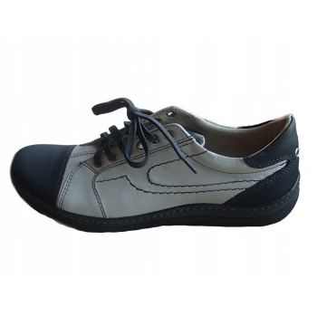 HIT SKÓRZANE buty damskie biało-popiel 41