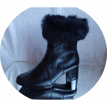 SKÓRZANE BOTKI szerokie tęgośc H OBCAS 6 cm 41