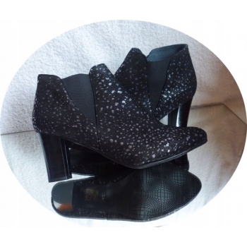 SKÓRZANE BOTKI szerokie tęgośc H OBCAS 8 CM 43