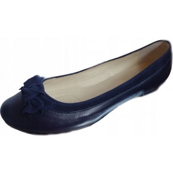 SKÓRZANE BALETKI granat na szeroką stopę haluks 43