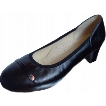 -30% Skórzane czółenko czarne teg H OBCAS NR 45