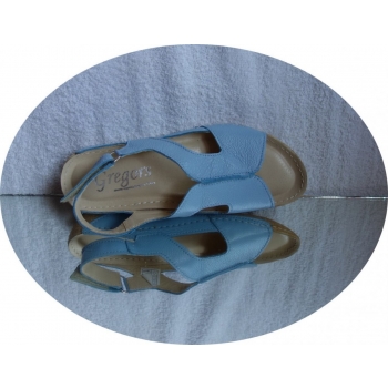 -50% SKÓRA sandał bez pięt palcy niebieski 37