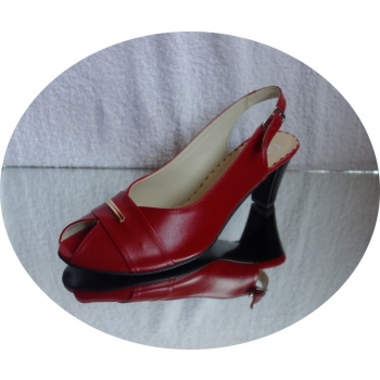 -50% SKÓRA sandał CZERWONY OBCAS 41