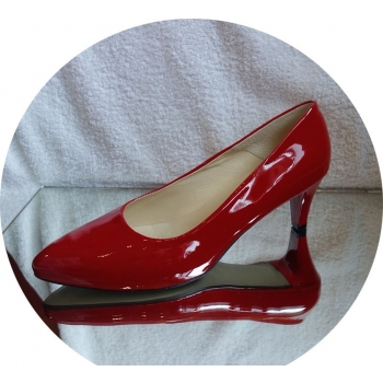 SKÓRZANE czółenko lakierowane OBCAS SZPIC 42