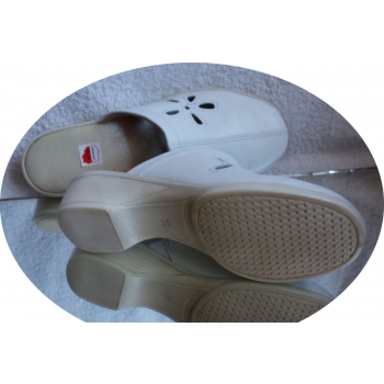 HIT SKÓRZANE BIAŁE klapki tęgośc H 36