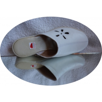 HIT SKÓRZANE BIAŁE klapki tęgośc H 36