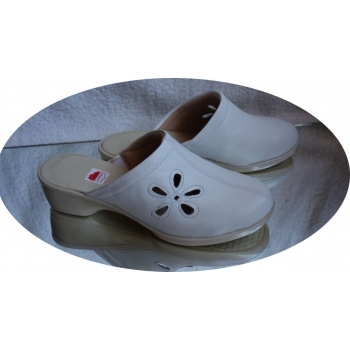 HIT SKÓRZANE BIAŁE klapki tęgośc H 36