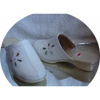 HIT SKÓRZANE BIAŁE klapki tęgośc H 36