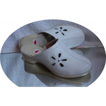 HIT SKÓRZANE BIAŁE klapki tęgośc H 36