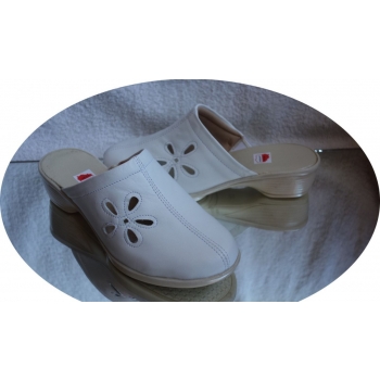 HIT SKÓRZANE BIAŁE klapki tęgośc H 36