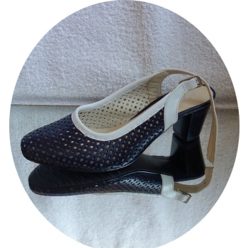 -40% skórzane sandałki OBCAS granat wygoda 41