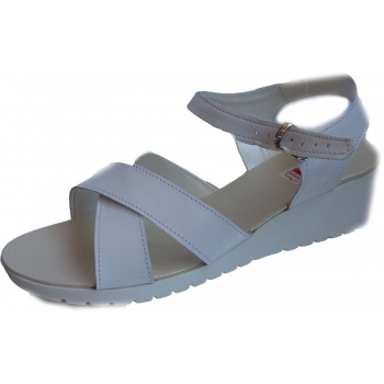 HIT SKÓRZANE sandały tęgośc H białe 39