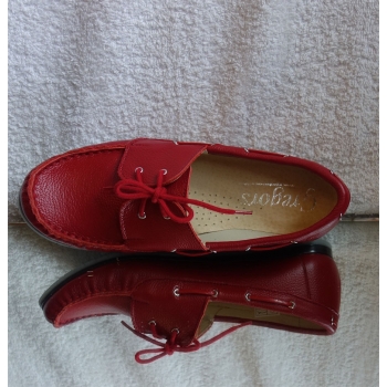 -40% mięciutkie skórzane MOKASYNY czerwony 39