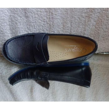 -40% mięciutkie skórzane MOKASYNY granat 41