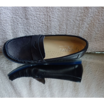 -40% mięciutkie skórzane MOKASYNY granat 41