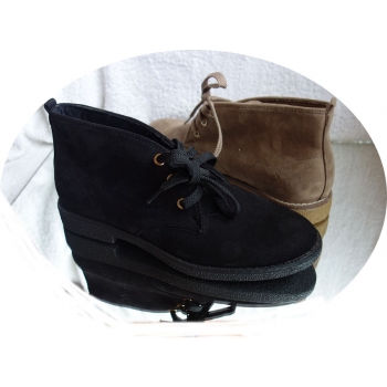 -30% NOWOSĆ trzewiki zamsz sznurowane khaki 37