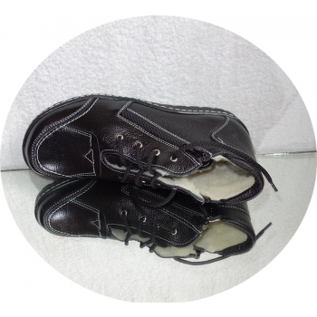 HIT SKÓRZANE TRZEWIKI ZAMEK damskie GRANAT 38