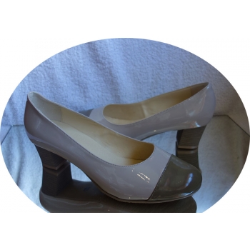 bezowe CZÓŁENKO SKÓRZANE obcas 5,5,cm teg H 42