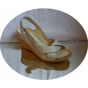 SKÓRA sandał beż KOTURNA wygoda tęgosć G 41