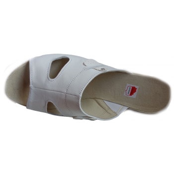 SKÓRZANE klapki tęgość 2 x H białe SZEROKIE 37