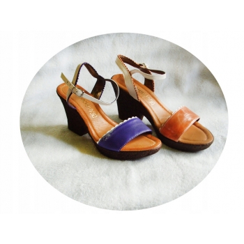 HIT SKÓRZANE SANDAŁY fiolet 38