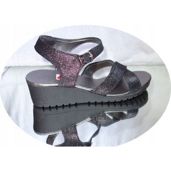 HIT SKÓRZANE sandały tęgośc H czarne 36