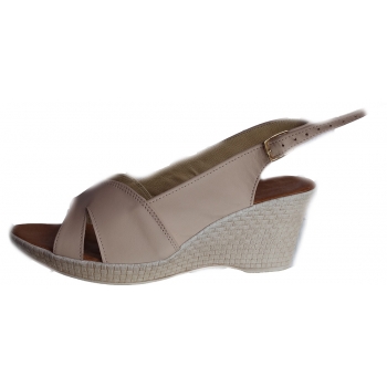 SKÓRZANE klapki granat koturn tęgośc G i H 39