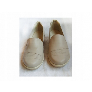 POLSKIE mokasyny TĘGOŚĆ H XXX koturn beżowe 38