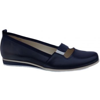 HIT SKÓRZANE buty damskie baletki granat 40