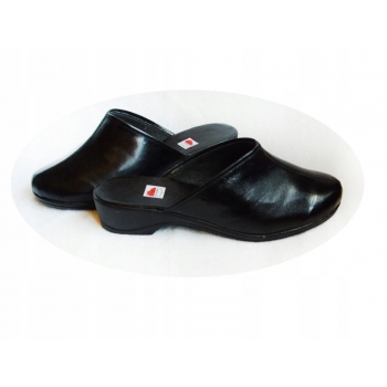 HIT SKÓRZANE klapki CZARNE tęgośc G i H 39
