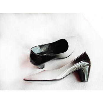 POLSKIE czółenko TĘGOŚĆ G popielato czarny 38