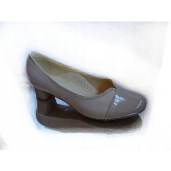 SKÓRZANE czółenko bezowe TĘGOŚĆ H HALUKSY 44