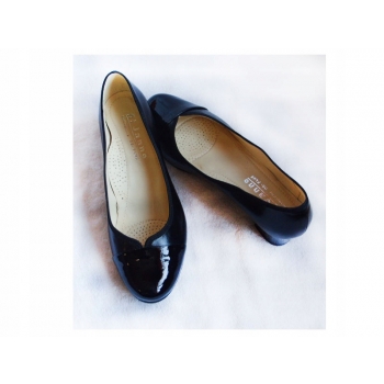 SKÓRZANE czółenko czarne TĘGOŚĆ H HALUKSY 40