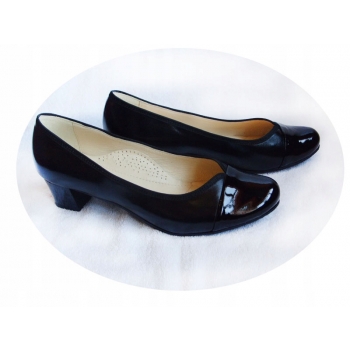 SKÓRZANE czółenko czarne TĘGOŚĆ H HALUKSY 43