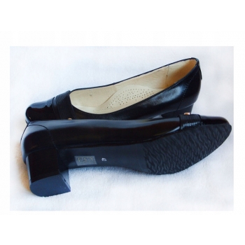 SKÓRZANE czółenko czarne TĘGOŚĆ H HALUKSY 43