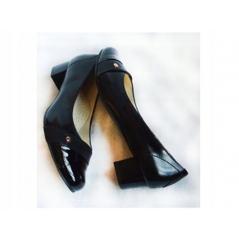 SKÓRZANE czółenko czarne TĘGOŚĆ H HALUKSY 37