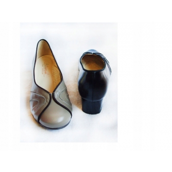 SKÓRZANE czółenko czarne TĘGOŚĆ H HALUKSY 38